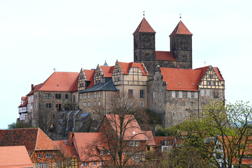 Quedlinburg Schlossberg mit Quedlinburger Schloss und Stiftskirche St. Servatii